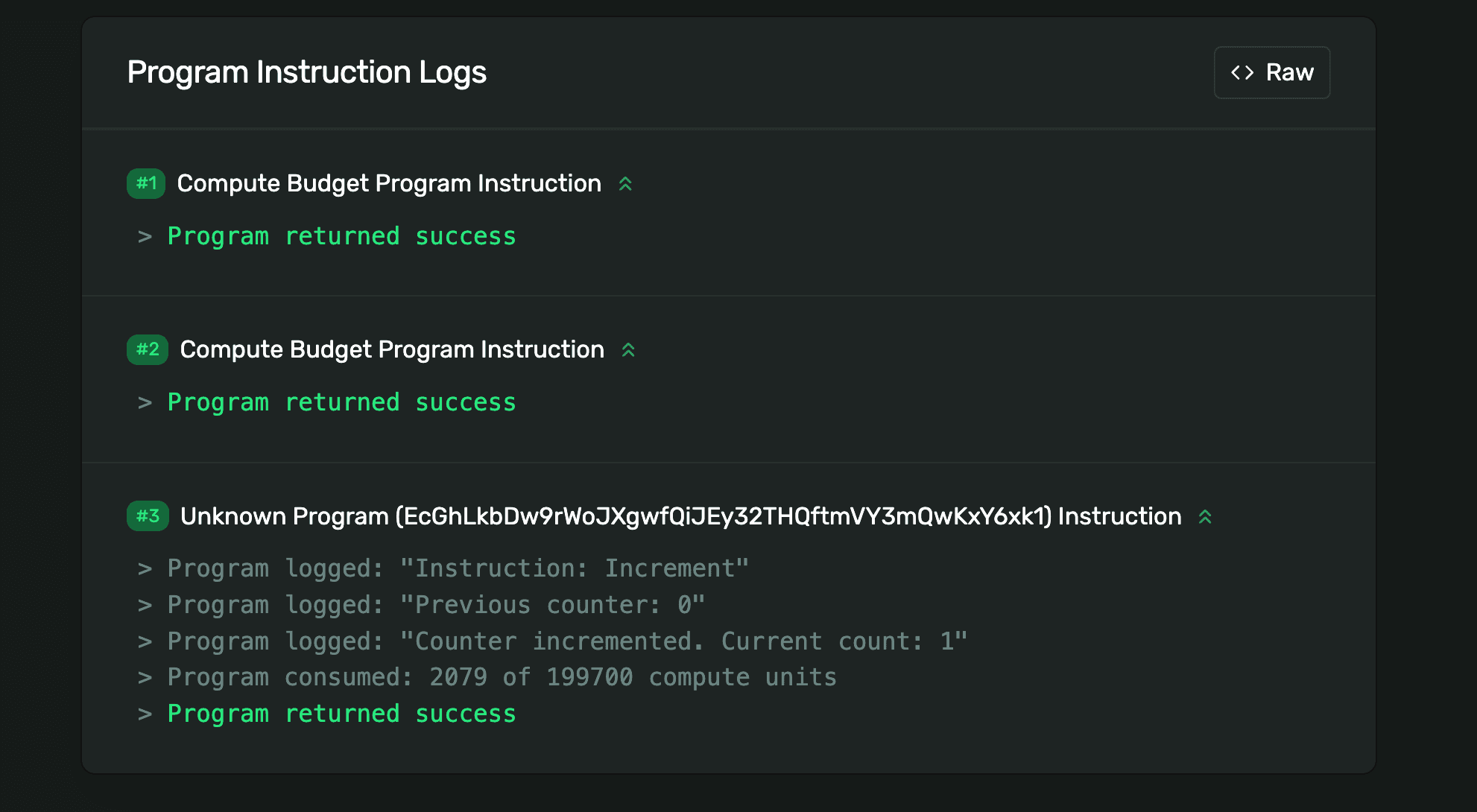 Increment Program Log